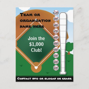 Baseball Bat Chart And Invitation by FundraisingAndGoals at Zazzle