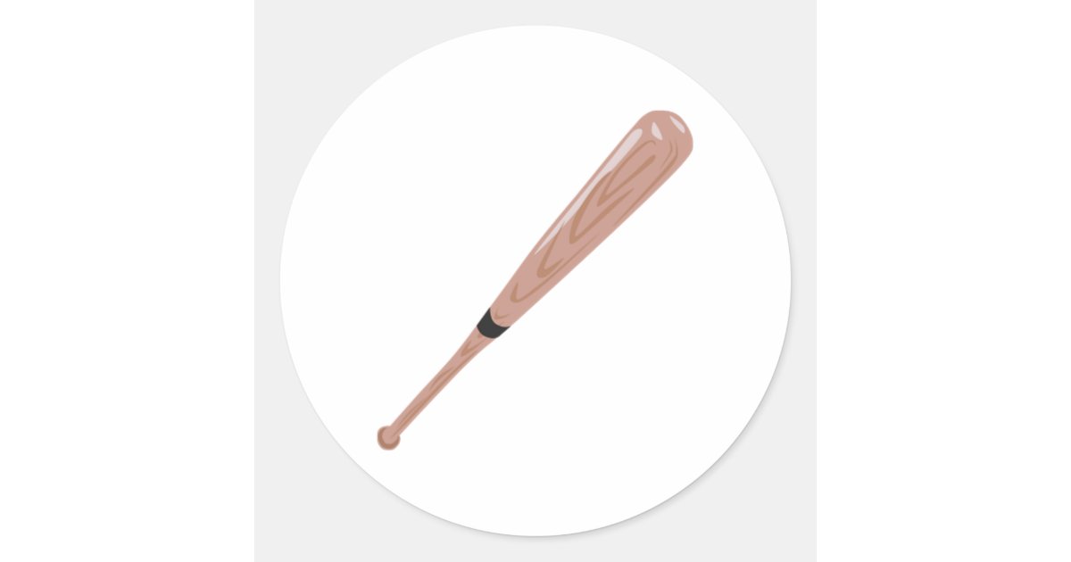 Baseball Bat Classic Round Sticker Zazzle