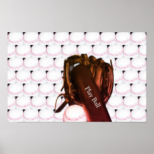 Baseball Bat Glove Photo Poster