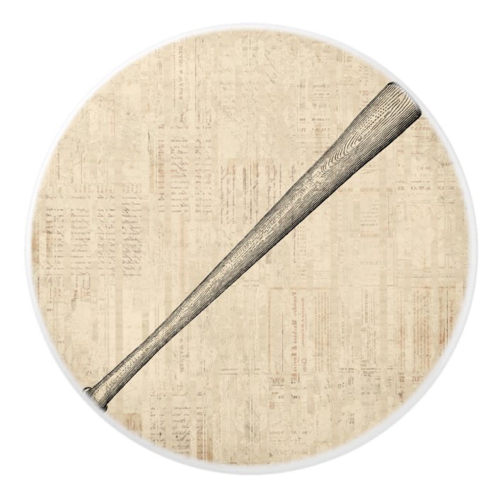 Baseball Bat Sports Art Design Ceramic Knob