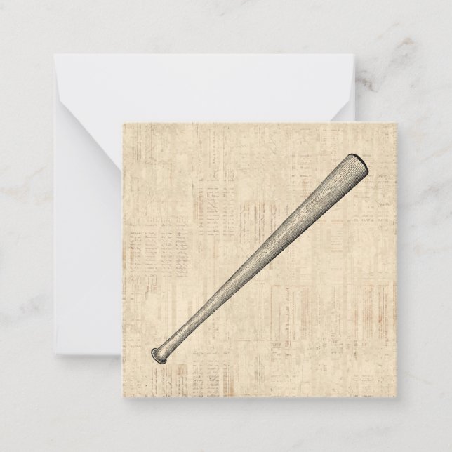 Baseball Bat Sports Art Design Note Card (Front)