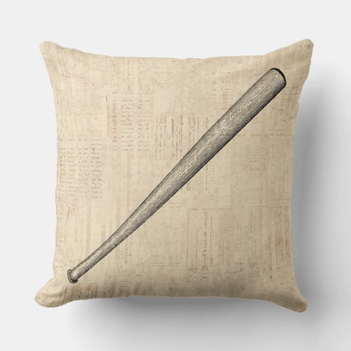 Baseball Bat Sports Art Design Throw Pillow