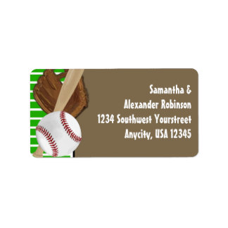 Baseball Bat Sports Boys Birthday Party Theme Label