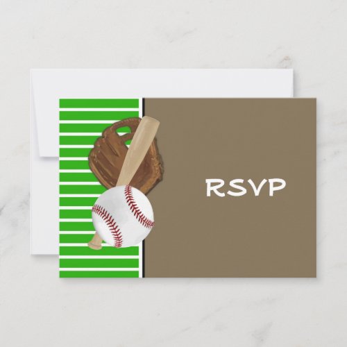 Baseball Green/Brown Personalized Invite