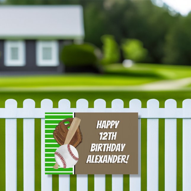 Baseball Bat Sports Boys Birthday Party Theme Sign (baseball boys birthday sign)