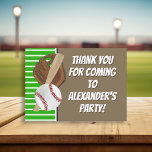 Baseball Bat Sports Boys Birthday Party Theme Thank You Card