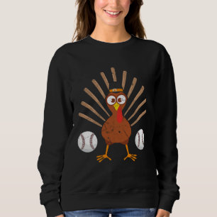 Baseball Bat Turkey Thanksgiving Sweatshirt