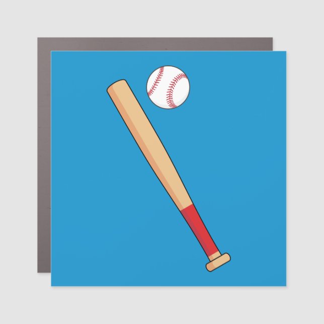 Baseball Bat with Ball Car Magnet (Front)