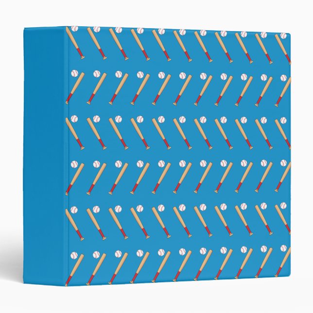 Baseball Bat with Ball Pattern 3 Ring Binder (Front/Spine)