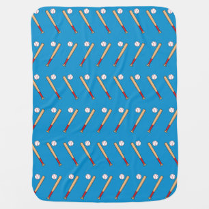 Baseball Bat with Ball Pattern Baby Blanket