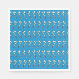 Baseball Bat with Ball Pattern Napkins