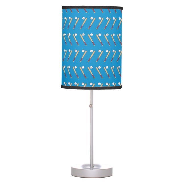 Baseball Bat with Ball Pattern Table Lamp (Front)