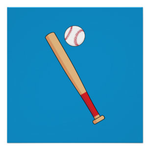 Baseball Bat with Ball Poster