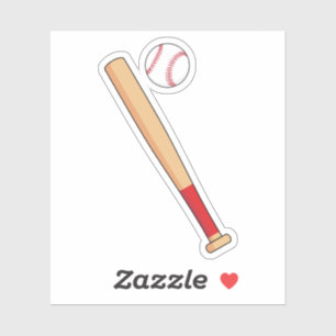 Baseball Bat with Ball Sticker