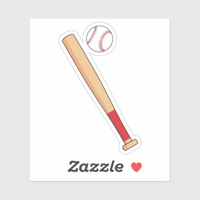 Baseball Bat with Ball Sticker (Sheet)