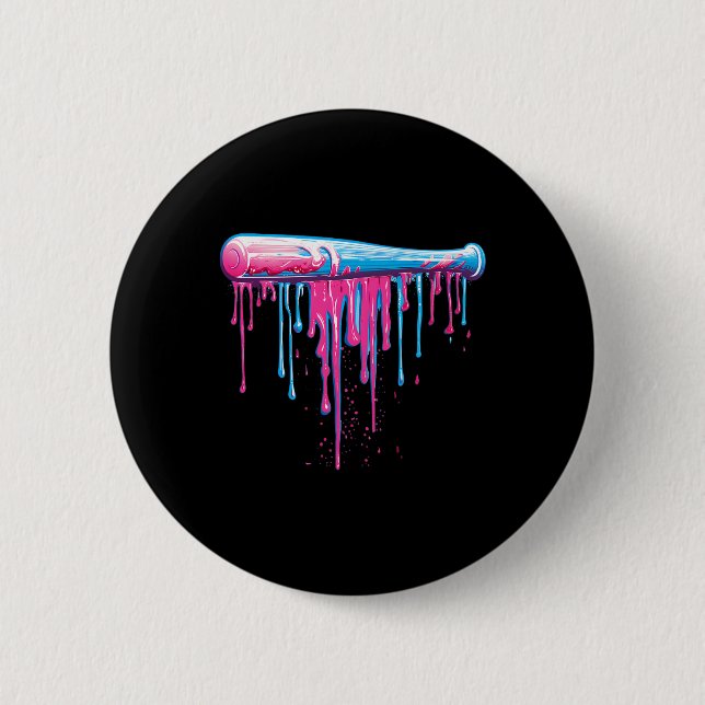 Baseball Bat With Sprinkles Drip For Men Boys  Button (Front)