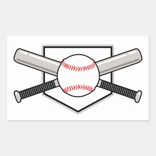 Baseball Bats and Ball Rectangular Sticker