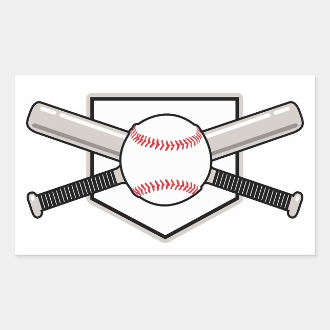 Baseball Bats and Ball Rectangular Sticker (Front)