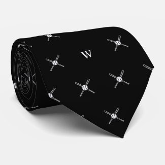 Baseball Bats Ball Monogram Initials Black & White