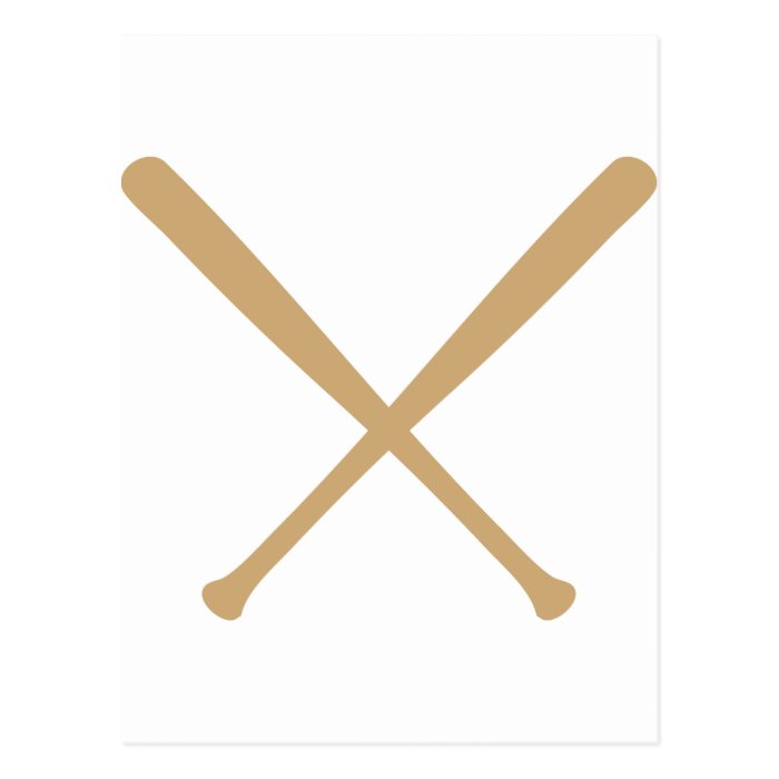 baseball bats crossed post card