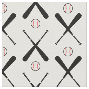 Cotton Fabric - Sports Fabric - Softballs and Bats All Over