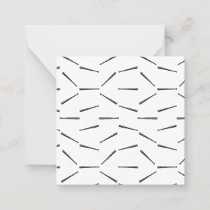 Baseball Bats Illustrated Baseball Pattern Note Card