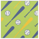Baseball bats yellow, blue on green fabric