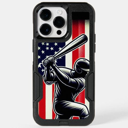 Baseball batter and America flag iphone case