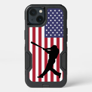 Baseball Batter and American Flag iPhone 13 Case