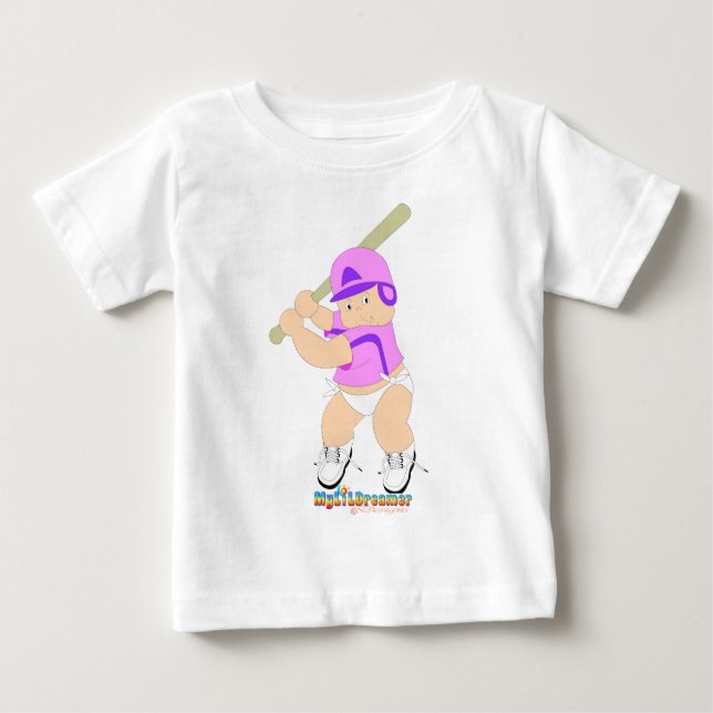 Baseball Batter Baby Girl T-Shirt (Front)