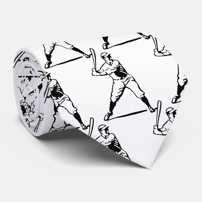 Baseball Batter Bat Player Neck Tie (Rolled)