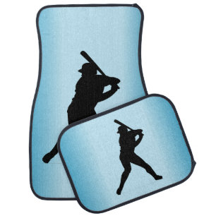 Baseball Batter Blue Sports Car Mat