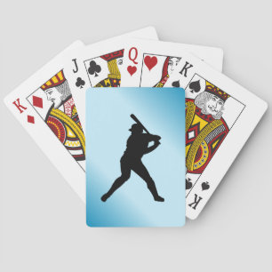 Baseball Batter Blue Sports Poker Cards