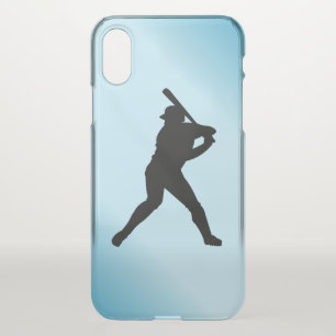 Baseball Batter Blue Sports iPhone X Case
