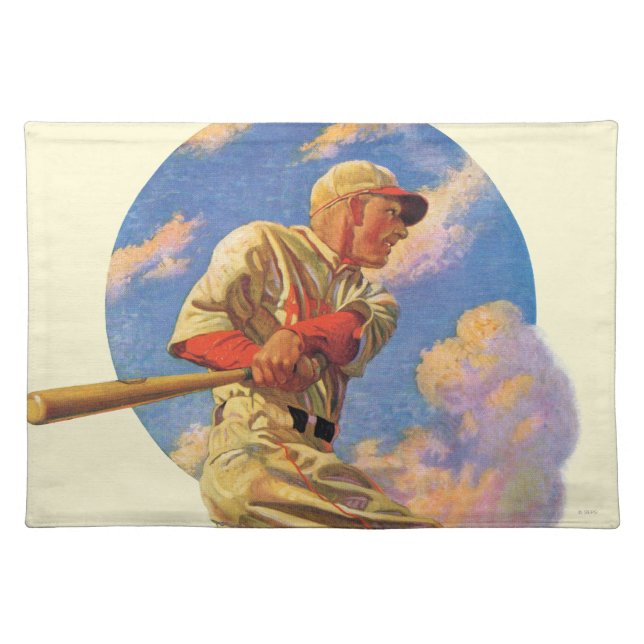 Baseball Batter Cloth Placemat (Front)