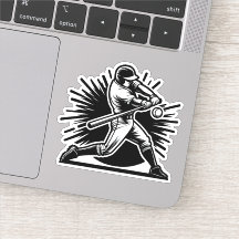Baseball Batter Custom Cut Sticker