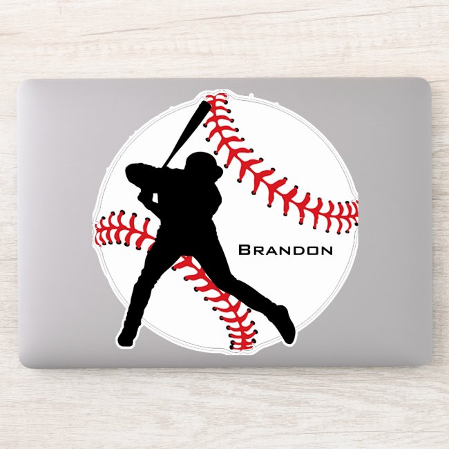 Baseball Batter Design Contour Sticker
