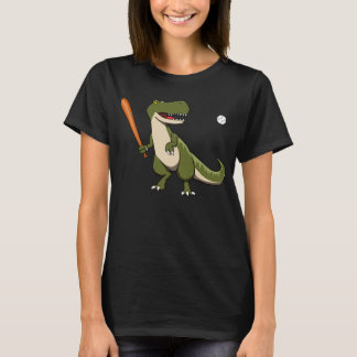Baseball Batter Dinosaur T-Rex T-Shirt