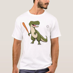 Baseball Batter Dinosaur T-Rex T-Shirt