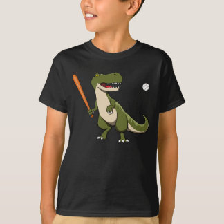 Baseball Batter Dinosaur T-Rex T-Shirt