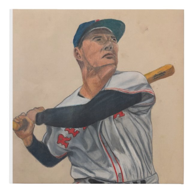 Baseball Batter Faux Canvas Print (Front)