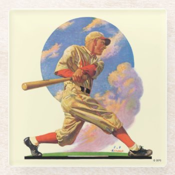 Baseball Batter Glass Coaster by PostSports at Zazzle
