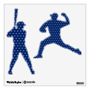 Baseball Batter Pitcher Kids Room Peel and Stick Wall Decal