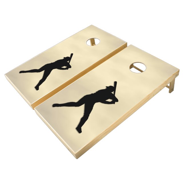 Baseball Batter Regulation Cornhole Set (Angled)