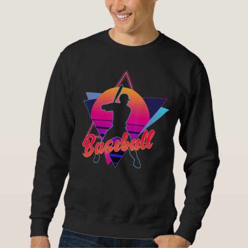 Baseball Batter Retro Vintage Vaporwave Sweatshirt
