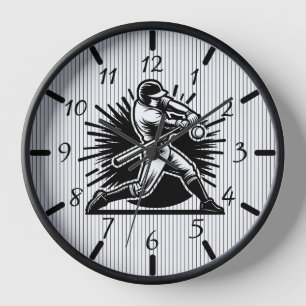 Baseball Batter Silhouette Gift Wall Clock