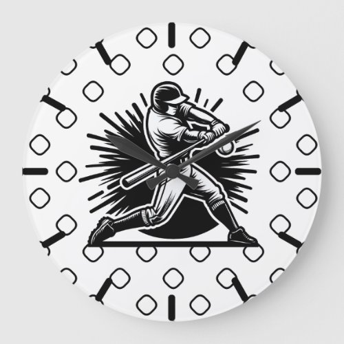 Baseball Batter Silhouette Wall Clock