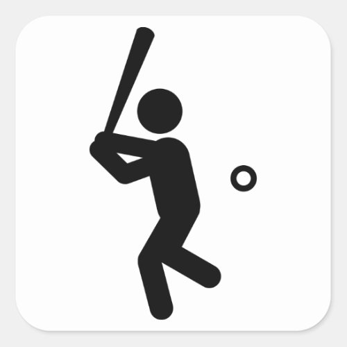 Baseball Batter Square Sticker