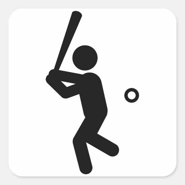 Baseball Batter Square Sticker (Front)