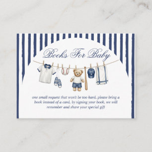 Baseball Bear Baby Shower Book Request Enclosure Card